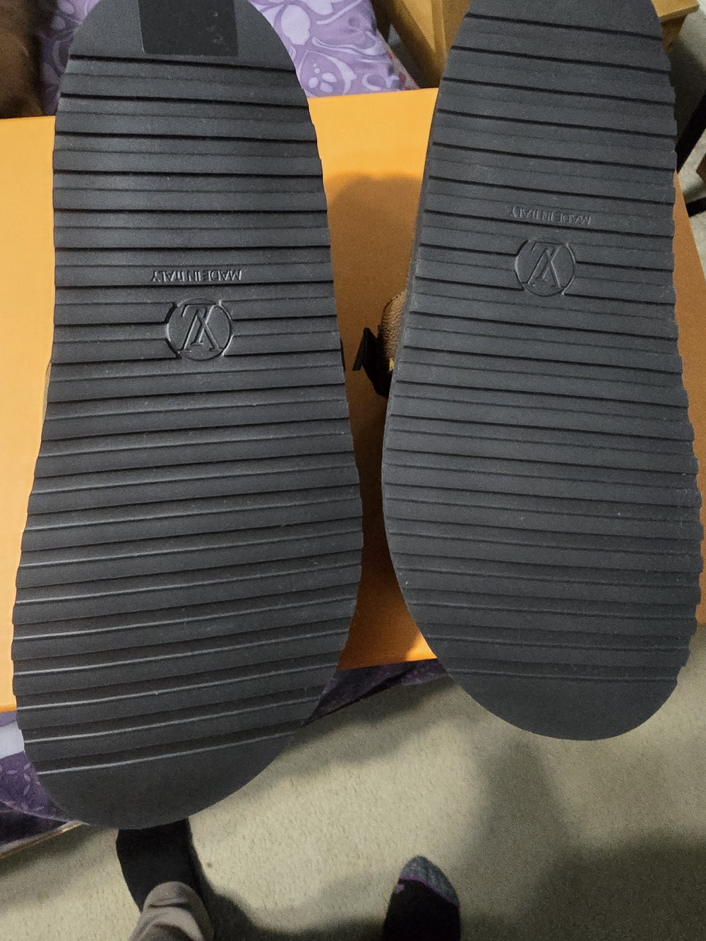 Louis Vuitton Women's Black Ribbed Sole Clogs